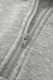 Gray Zip Up Sleeve Sweatshirt