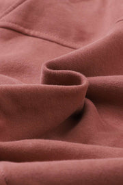 Brown Zip Up Stand Collar Ribbed Thumbhole Sleeve Sweatshirt