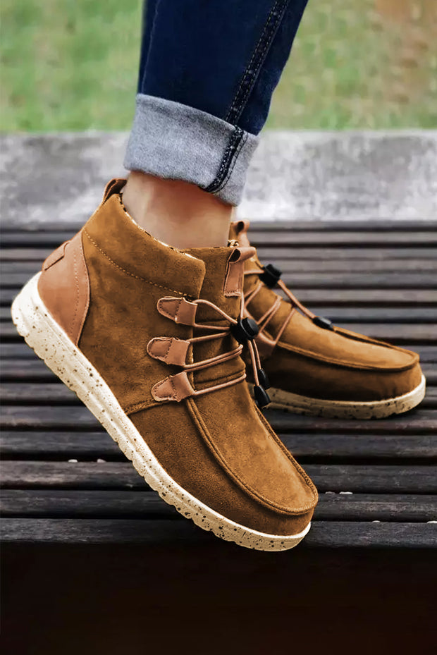 Suede Lace Up Ankle Boots