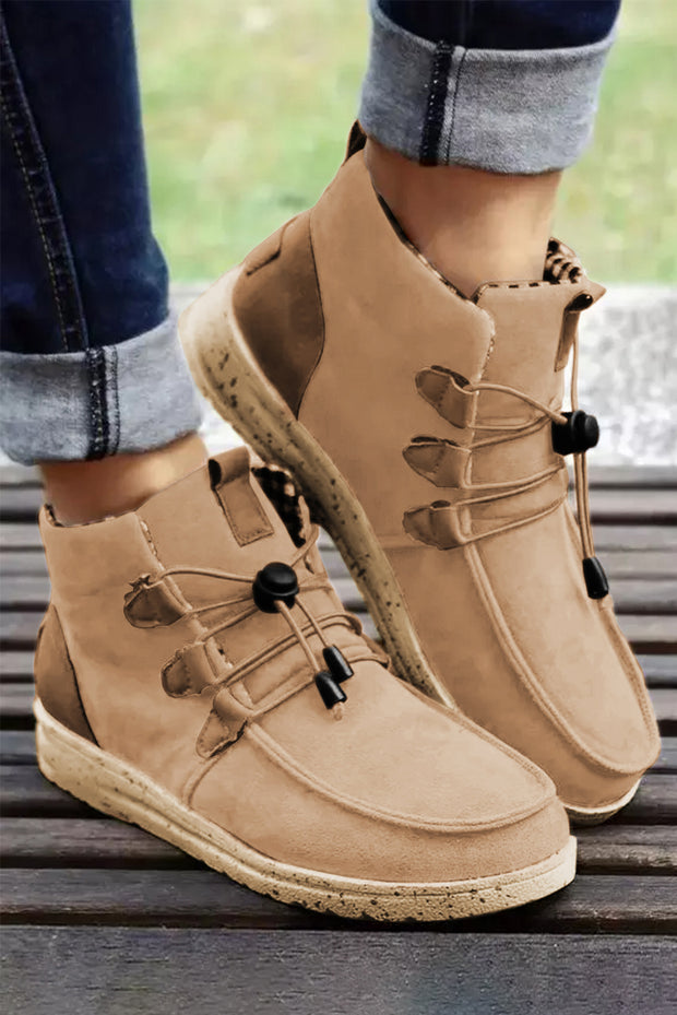 Suede Lace Up Ankle Boots