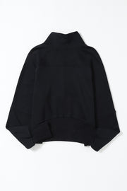 Black Zip Up Sleeve Sweatshirt