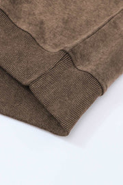 Brown Drop Shoulder Crew Neck Pullover Sweatshirt