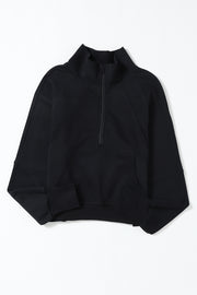 Black Zip Up Sleeve Sweatshirt